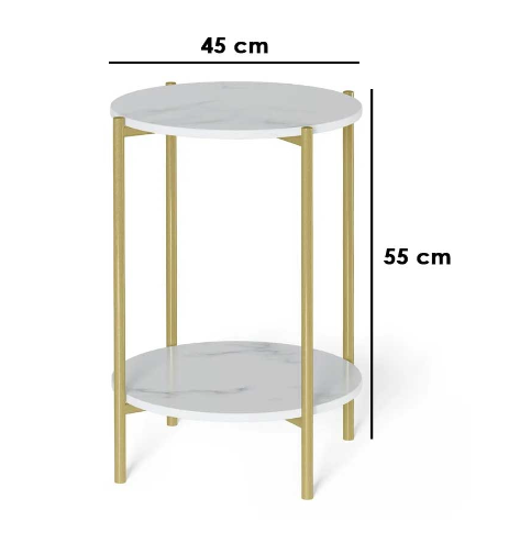 Side Table 55×45 cm - White 