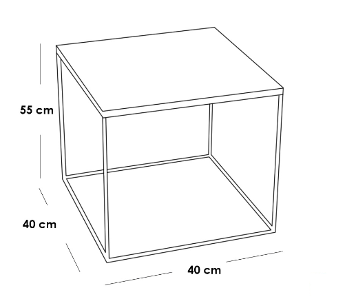 Metal and Marble Wood Side Tables Set 2 pieces - Black and White