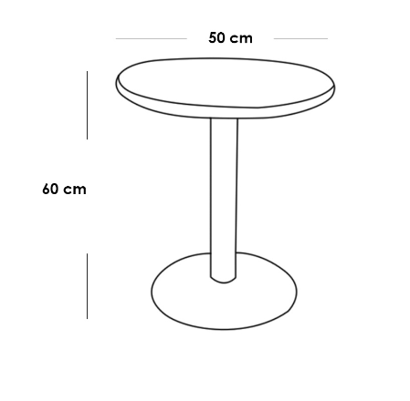 Metal Side Table Black - 50x60 cm