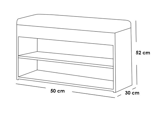 Shoe rack 50x30x52 cm - Gold