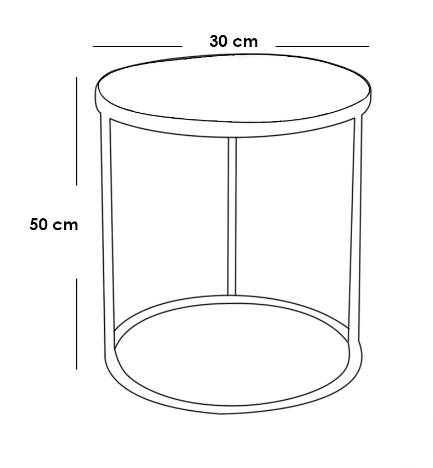 Metal and Engineered Wood Side Tables Set 3 pieces - Black