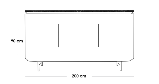 Console 90×40×200 cm - Brown 