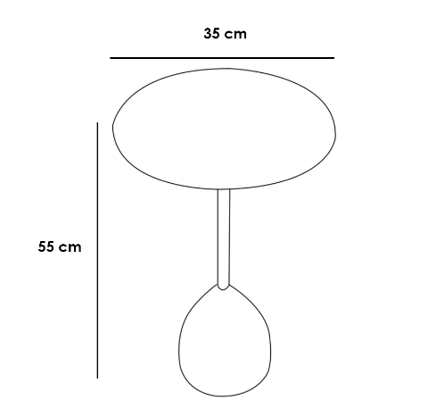 Side Table 35x55 cm - White & Black 