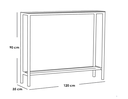 Iron Console Black - 120x35x90 cm