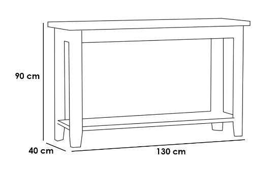 Console 90×130×40 cm - Brown & White 