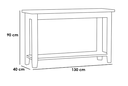Console 90×130×40 cm - Brown & White 