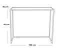 Console 90×130×40 cm - Grey & Black 