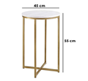 Side Table 55×45 cm - White & Gold 