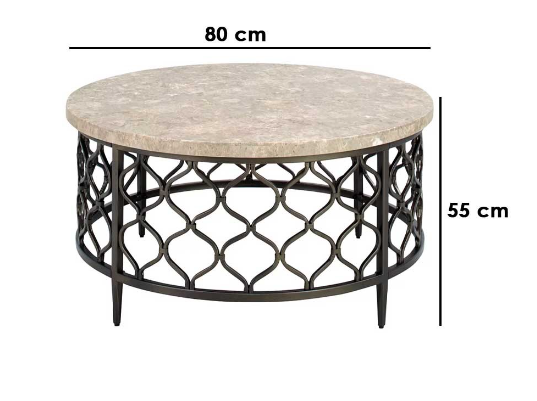 Coffee Table 55×80 cm - Brown & Grey 
