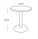 Metal and Marble Side Table Black and White - 35x55 cm