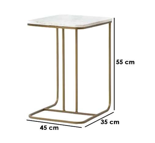 Side Table 55×35×45 cm - Gold