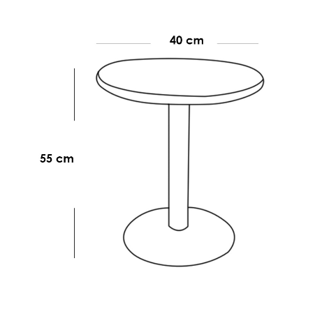 Metal and Marble Wood Side Table Gold and White - 40x55 cm
