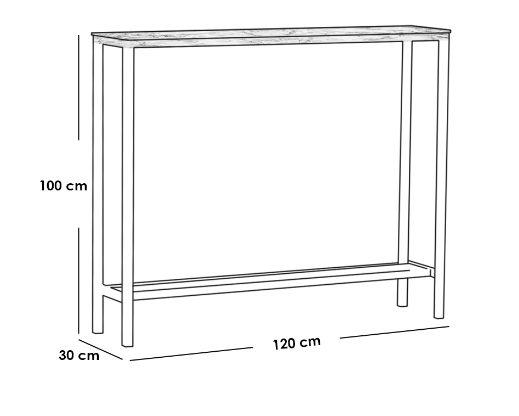Console 100x120x30 cm - Grey & White 