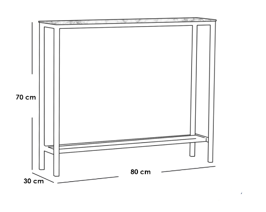 Console 70x80x30 cm - Black & White 