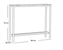 Console 70x80x30 cm - Black & White 