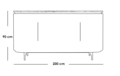 Console 90×40×200 cm - White