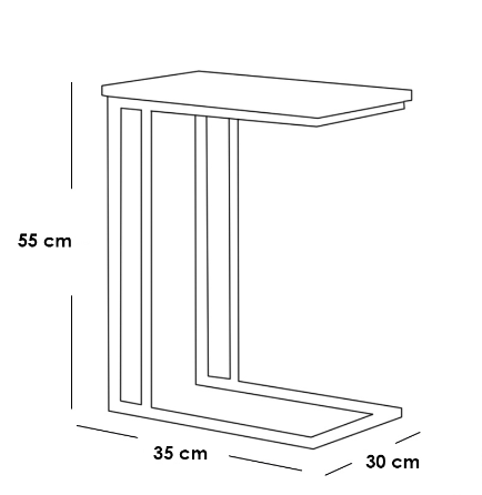Metal and Engineered Wood Side Table Set 3 Pieces - Black and Brown