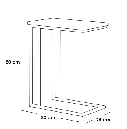 Metal and Engineered Wood Side Table Set 3 Pieces - Black and Brown
