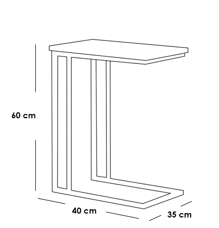 Metal and Engineered Wood Side Table Set 3 Pieces - Black and Brown