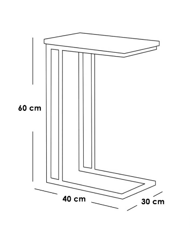 Side Tables Set - 2 Pieces - Gold & White 
