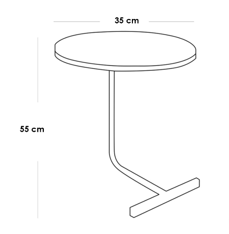 Metal and Marble Side Table Gold and White - 35x55 cm