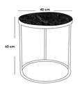 Metal and Marble Wood Side Tables Set 3 pieces - Black