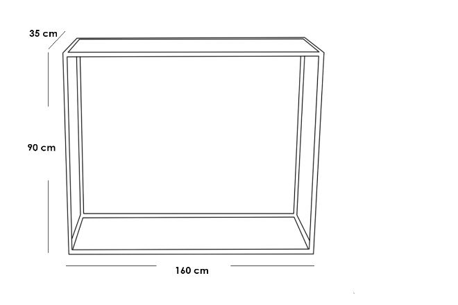 Engineered Wood and Iron Console Black and Beige - 160x35x90 cm