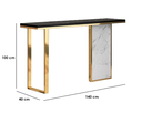 Console 100×40×140 cm - Black & Gold