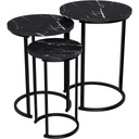 Metal and Engineered Wood Side Tables Set 3 pieces 