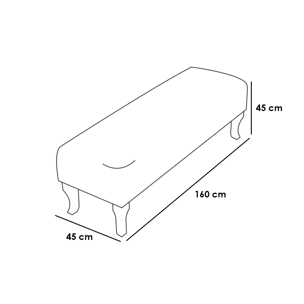 Banquette 160x45x45 cm- Beige & Black - HAPPY1
