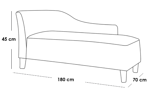Chaise Lounge 180x70x45 cm- Beige 