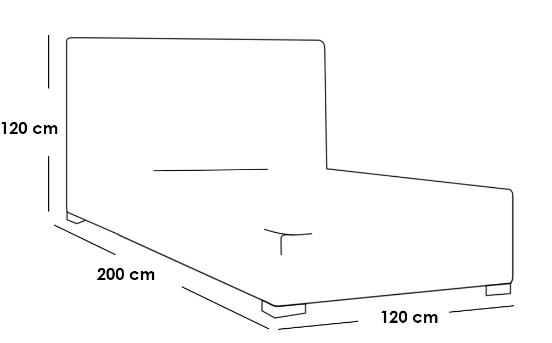 Swedish Wood and Velvet Single Bed - سرير 200x120x40 cm - Pink