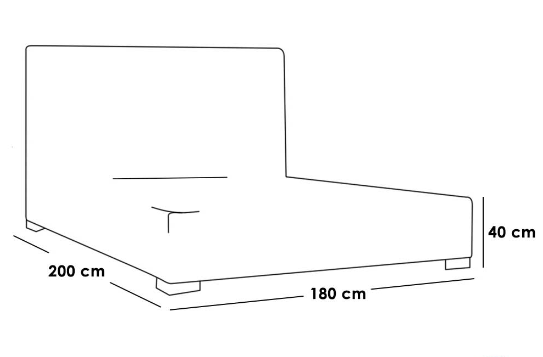 Swedish MDF & Sackcloth Super King Bed - Grey and Black