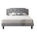 Swedish MDF & Sackcloth Super King Bed - Grey and Black