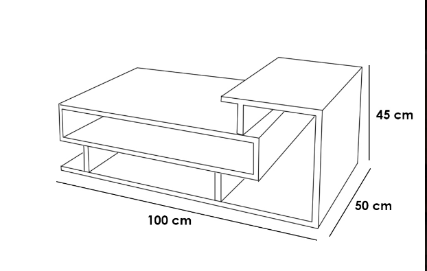 Center Table 45×100×50 cm 
