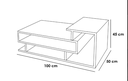 Center Table 45×100×50 cm 