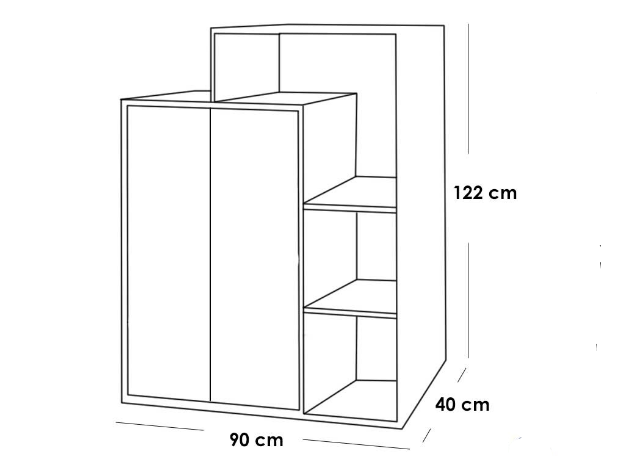 Kitchen Storage Unit 90x40x122 cm