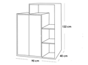 Kitchen Storage Unit 90x40x122 cm