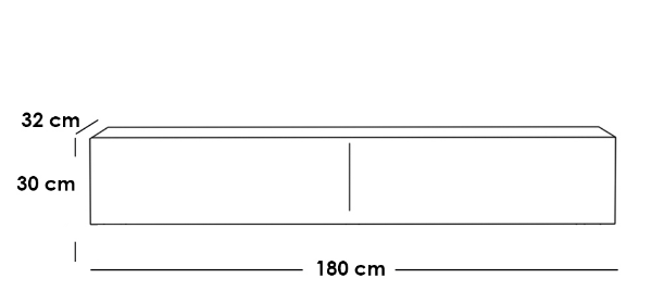 MDF Wall tv unit Grey - 30x32x180 cm