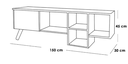 MDF TV Table Brown & White - 150x30x45 cm