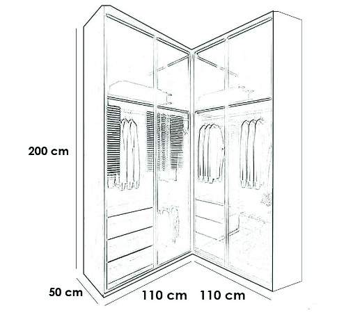 Counter Wood Dressing Black and Beige - 110x200x50 cm
