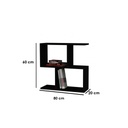 MDF Side table Black - 60x20x80 cm