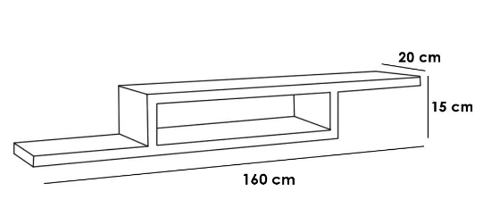 MDF Wall Shelf Beige - 160x20x15 cm