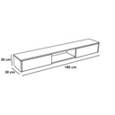 Natural Particle Board TV Table Black - 180x30x30 cm