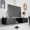 Natural Particle Board TV Table Black - 180x30x30 cm