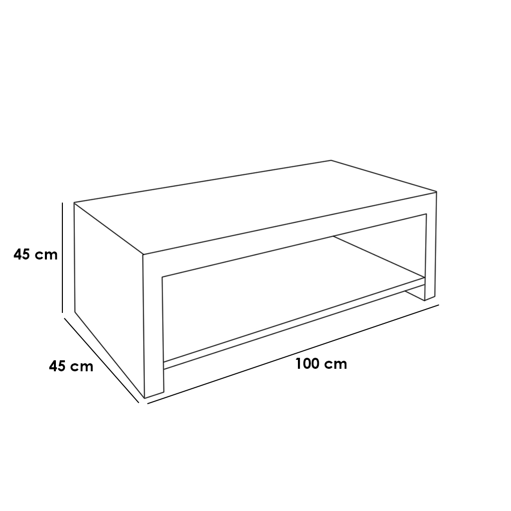 Center Table 45×100×45 cm - Brown & White