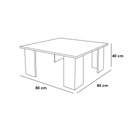 Center Table 40×80×80 cm - Begie & White