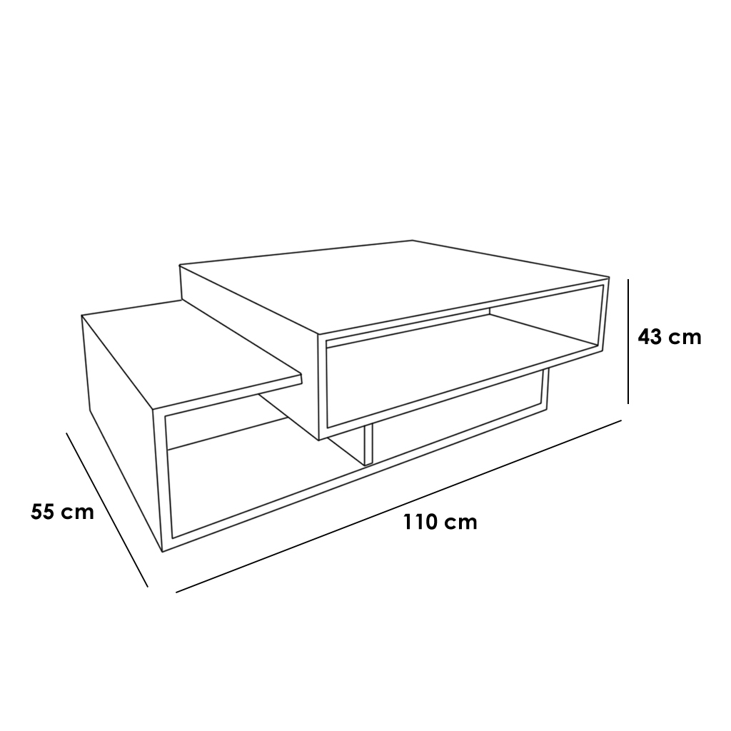 Center Table 43×110×55 cm - Begie & White