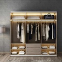 Counter Wood Wardrobe 3 doors Brown and Black - 220x60x180 cm