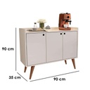 MDF and melamine layer Coffee corners White - 90x35x90 cm